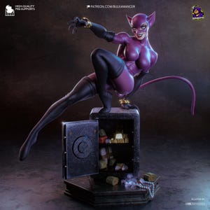 DC Comics Catwoman Resin Figure – 3D Printed Fan Art Statue (1/8, 1/6 Scale) | Collector Gift image 3