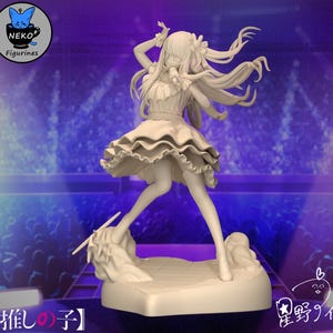 Ai Hoshino — Oshi no Ko | Figurine en résine à l'échelle 1/8 1/6 | Non peint ou peint à la main | Fan art imprimé en 3D | Cadeau de collection image 6