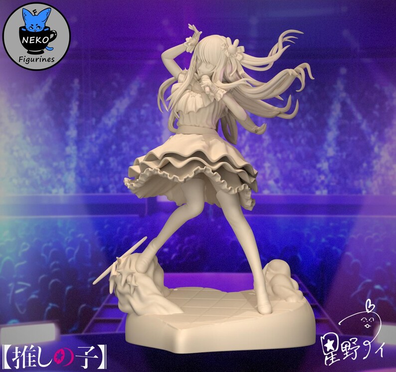 Ai Hoshino — Oshi no Ko | Figurine en résine à l'échelle 1/8 1/6 | Non peint ou peint à la main | Fan art imprimé en 3D | Cadeau de collection image 6