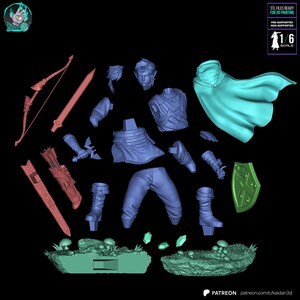 Link — The Legend of Zelda | Figura em resina em escala 1/8 ou 1/6 | Sem pintura ou pintada à mão | Arte de fã impressa em 3D | Presente para colecionadores imagem 5