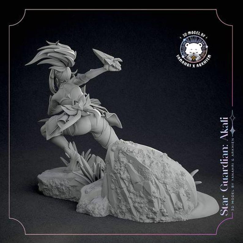 Akali — League of Legends | 1/8 1/6 Scale Resin Figure | Unpainted or Hand-Painted | 3D Printed Fan Art | Collector Gift image 8