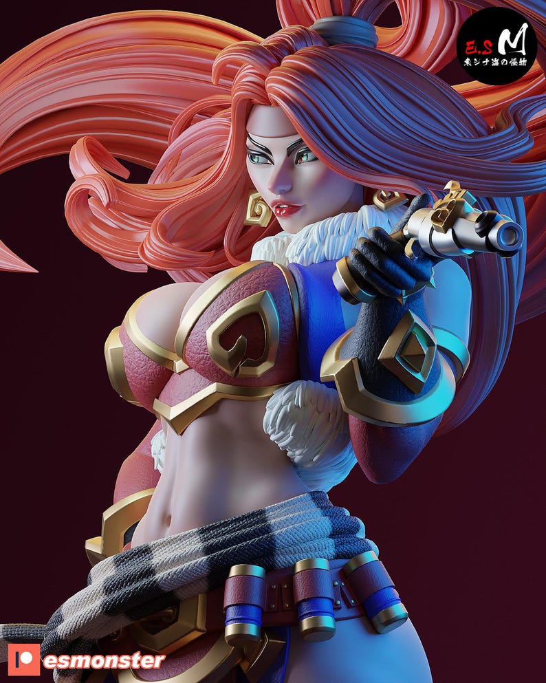 Red Monika Battle Chasers Resin Figure – 1/8 1/6 Scale Fan Art Statue | Collector Gift image 6