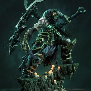 Death — Darksiders II | 1/8 1/6 Scale Resin Figure | 3D Printed Fan Art | Unpainted Garage Kit | Collector Statue | Collector Gift image 3