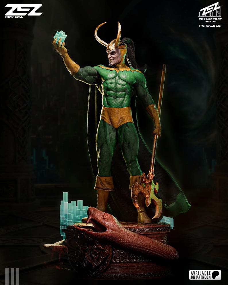 Loki — Marvel Comics | 1/8 1/6 Scale Resin Figure | 3D Printed Fan Art | Unpainted Garage Kit | Collector Statue | Collector Gift bild 8