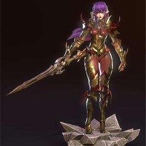 Esil Radiru — Solo Leveling / Figura de resina a escala 1/8 o 1/6 / Sin pintar o pintada a mano / Arte de fans impreso en 3D / Regalo de coleccionista