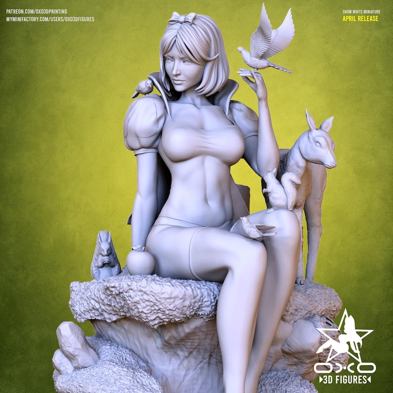 Snow White | 1/8 1/6 Scale Resin Figure | Unpainted or Hand-Painted | 3D Printed Fan Art | Collector Gift image 6
