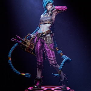 Jinx — League of Legends / Arcane | 1/8 1/6 Scale Resin Figure | Unpainted or Hand-Painted | 3D Printed Fan Art | Collector Gift image 5