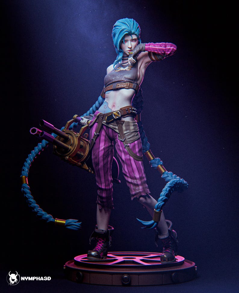 Jinx — League of Legends / Arcane | 1/8 1/6 Scale Resin Figure | Unpainted or Hand-Painted | 3D Printed Fan Art | Collector Gift image 5
