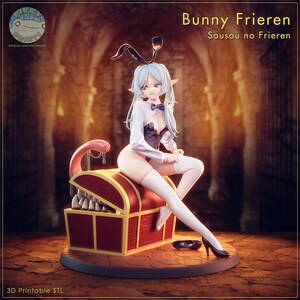 Figurka z żywicy Bunny Frieren – skala 1/8 1/6, drukowana w 3D, fanowska figurka | Prezent dla kolekcjonera zdjęcie 3