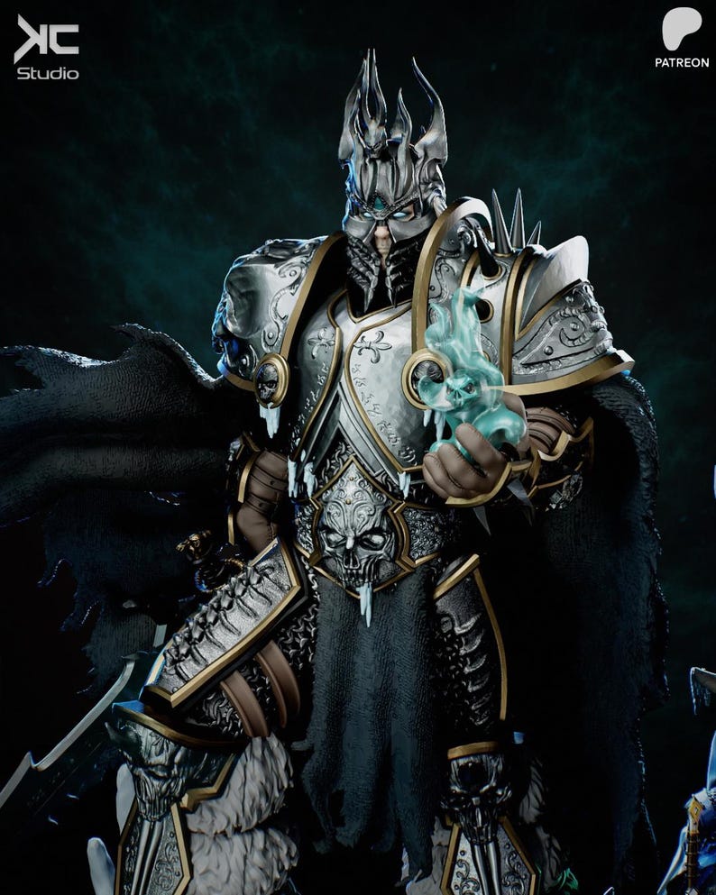 Lich King Diamond 20260401T104532Z | 1/8 1/6 Scale Resin Figure | Unpainted or Hand-Painted | 3D Printed Fan Art | Collector Gift imagen 2