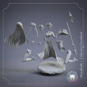 Rosalinde — Unicorn Overlord | 1/8 1/6 Scale Resin Figure | Unpainted or Hand-Painted | 3D Printed Fan Art | Collector Gift image 3