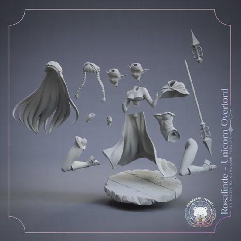 Rosalinde — Unicorn Overlord | 1/8 1/6 Scale Resin Figure | Unpainted or Hand-Painted | 3D Printed Fan Art | Collector Gift image 3