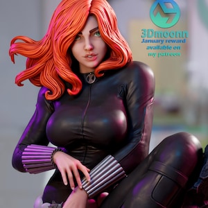 Black Widow — Marvel Comics | 1/8 1/6 Scale Resin Figure | 3D Printed Fan Art | Unpainted Garage Kit | Collector Statue | Collector Gift image 1