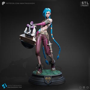 Jinx — League of Legends / Arcane | 1/8 1/6 Scale Resin Figure | Unpainted or Hand-Painted | 3D Printed Fan Art | Collector Gift zdjęcie 1