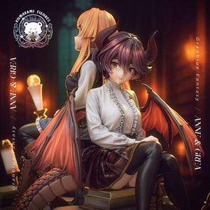 Anne en Grea Diorama — Granblue Fantasy | Harsfiguur schaal 1/8 1/6 | Ongeverfd of handgeschilderd | 3D-geprinte fanart | Verzamelaarscadeau afbeelding 3