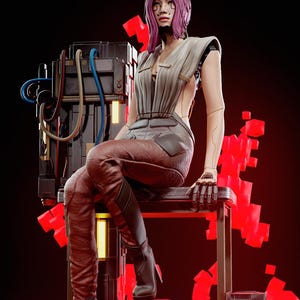 Songbird Cyberpunk | 1/8 1/6 Scale Resin Figure | Unpainted or Hand-Painted | 3D Printed Fan Art | Collector Gift image 10
