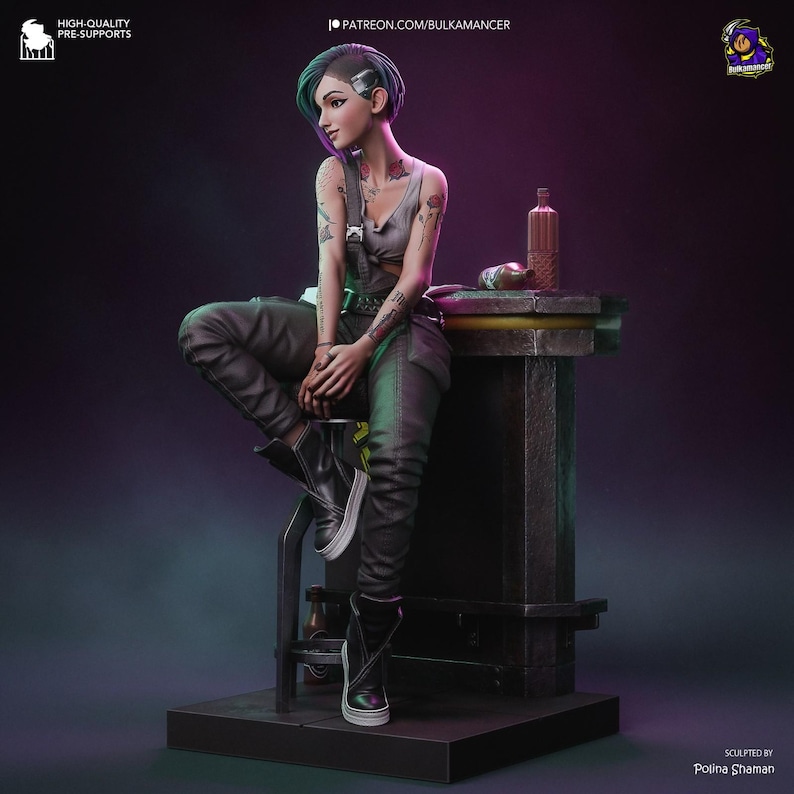Judy Alvarez Cyberpunk 2077 Resin Figure – 1/8 1/6 Scale 3D Printed Fan Art Statue | Collector Gift image 3