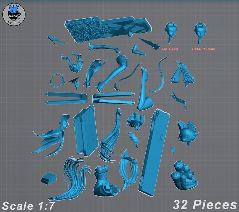 Aemeath — Wuthering Waves | 1/8 1/6 Scale Resin Figure | 3D Printed Fan Art | Unpainted Garage Kit | Collector Gift afbeelding 5
