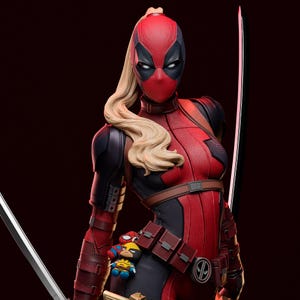 Lady Deadpool Ver. B — Staunen | 1/8 bis 1/6 Harz Figur | Unbemalt oder Handbemalt | 3D gedruckte Fan Art | Sammler Geschenk