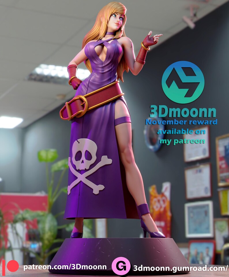 B Jennet — The King of Fighters | 1/8 1/6 Scale Resin Figure | Unpainted or Hand-Painted | 3D Printed Fan Art | Collector Gift image 4