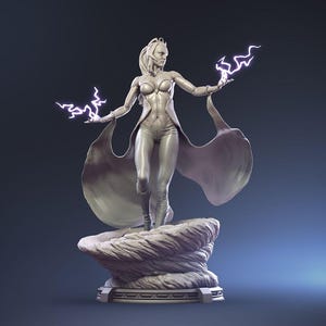 Storm X-Men 3D Printed Resin Figure – 1/8 1/6 Scale Unpainted Fan Art Statue | Collector Gift image 3