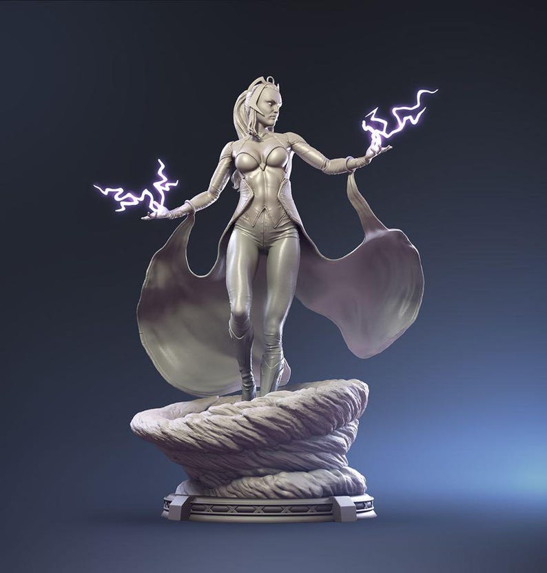 Storm X-Men 3D Printed Resin Figure – 1/8 1/6 Scale Unpainted Fan Art Statue | Collector Gift image 3