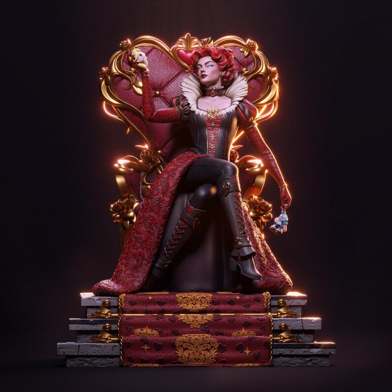 Queen of Hearts — Fantasy / Original | 1/8 1/6 Scale Resin Figure | Unpainted or Hand-Painted | 3D Printed Fan Art | Collector Gift 画像 5