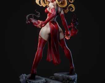 高さ200mmの樹脂製フィギュア像、ファンタジー スカーレット・ウィッチ、ディスプレイ用コレクターズアイテム、未塗装キット、手塗り｜コレクターギフト