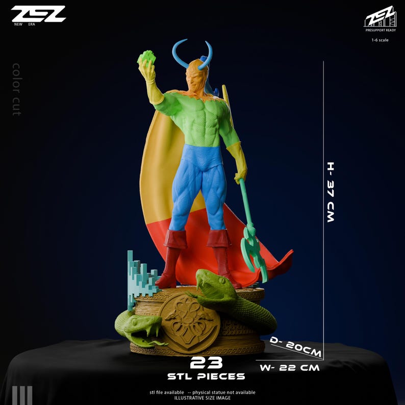 Loki — Marvel Comics | 1/8 1/6 Scale Resin Figure | 3D Printed Fan Art | Unpainted Garage Kit | Collector Statue | Collector Gift bild 2