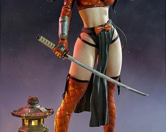 Cómic She On A Crusade / Figura de resina a escala 1/8 o 1/6 / Sin pintar o pintada a mano / Arte de fans impreso en 3D / Regalo de coleccionista