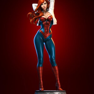 Mary Jane — Marvel | 1/8 1/6 Scale Resin Figure | 3D Printed Fan Art | Unpainted Garage Kit | Collector Statue | Collector Gift image 4