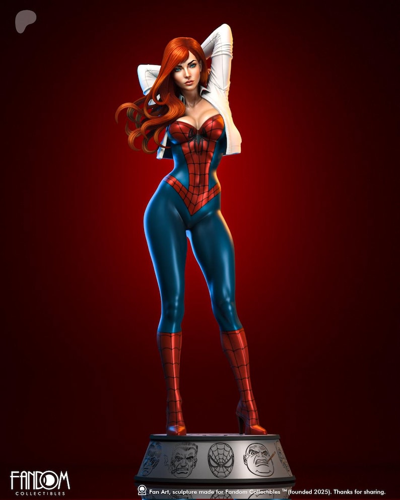 Mary Jane — Marvel | 1/8 1/6 Scale Resin Figure | 3D Printed Fan Art | Unpainted Garage Kit | Collector Statue | Collector Gift image 4