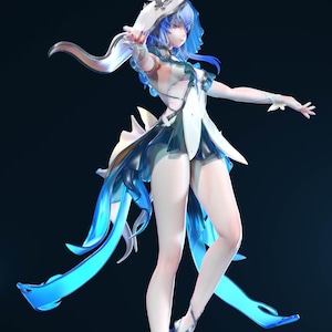 Shorekeeper Wuthering Waves en résine - Statue de fan art imprimée en 3D à l'échelle 1/8 1/6 | Cadeau de collection image 7