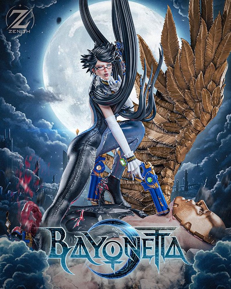 Bayonetta-harsfiguur – schaal 1/8 1/6 3D-geprint fanartstandbeeld | Verzamelaarscadeau afbeelding 4