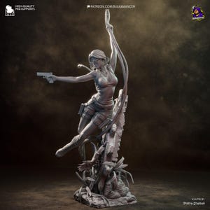 Lara Croft Tomb Raider Resinfigur – Skala 1/8 1/6 3D-tryckt fankonststaty | Samlargåva bild 8