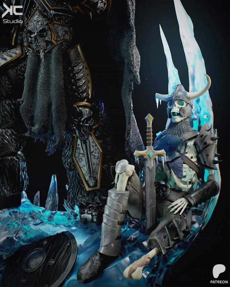 Lich King Diamond 20260401T104532Z | 1/8 1/6 Scale Resin Figure | Unpainted or Hand-Painted | 3D Printed Fan Art | Collector Gift imagen 5