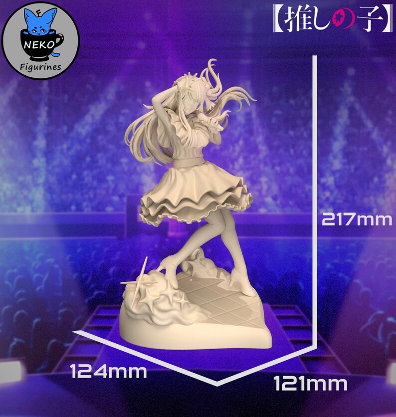 Ai Hoshino — Oshi no Ko | Figurine en résine à l'échelle 1/8 1/6 | Non peint ou peint à la main | Fan art imprimé en 3D | Cadeau de collection image 7