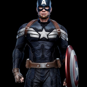 Captain America — Marvel | 1/8 1/6 Scale Resin Figure | 3D Printed Fan Art | Unpainted Garage Kit | Collector Statue | Collector Gift afbeelding 1