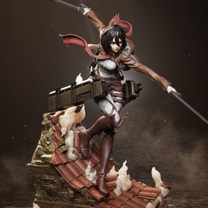 ミカサ・アッカーマン ファンアート レジン製スタチュー、進撃の巨人、1/6スケール（手塗り）｜コレクターギフト 画像 2