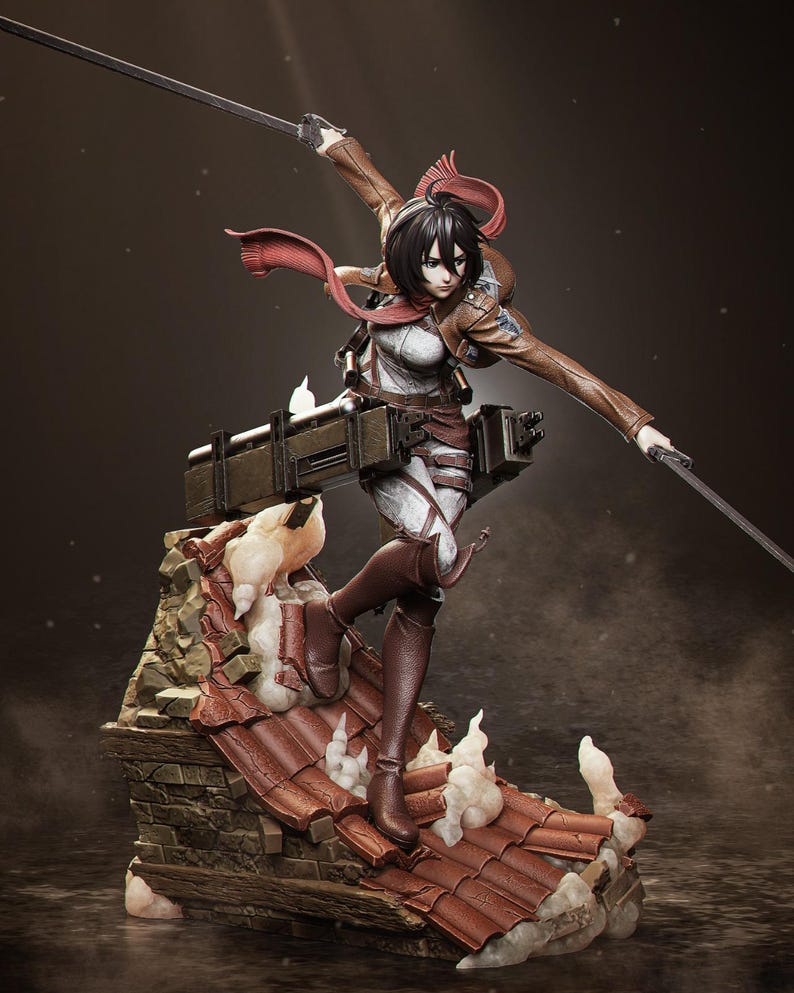 ミカサ・アッカーマン ファンアート レジン製スタチュー、進撃の巨人、1/6スケール（手塗り）｜コレクターギフト 画像 2