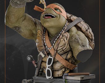 Render Images Bust Michelangelo Tmnt Zenith | 1/8 1/6 Scale Resin Figure | Unpainted or Hand-Painted | 3D Printed Fan Art | Collector Gift