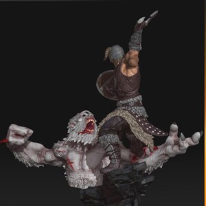 Skyrim Dragonborn Resin Figure – 1/8 1/6 Scale 3D Printed Fan Art Statue | Collector Gift image 5