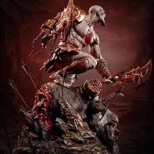 Figura de resina de Kratos de God of War – Escala 1/8 1/6 Estatua de fan art impresa en 3D / Regalo de coleccionista imagen 4