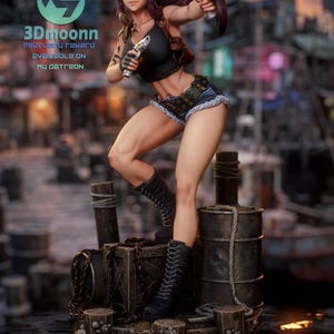 Revy Black Lagoon Resin Figure – 1/8 1/6 Scale 3D Printed Fan Art Statue | Collector Gift image 9