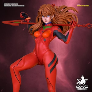 Asuka Langley — Neon Genesis Evangelion | 1/8 1/6 Scale Resin Figure | Unpainted or Hand-Painted | 3D Printed Fan Art | Collector Gift image 1