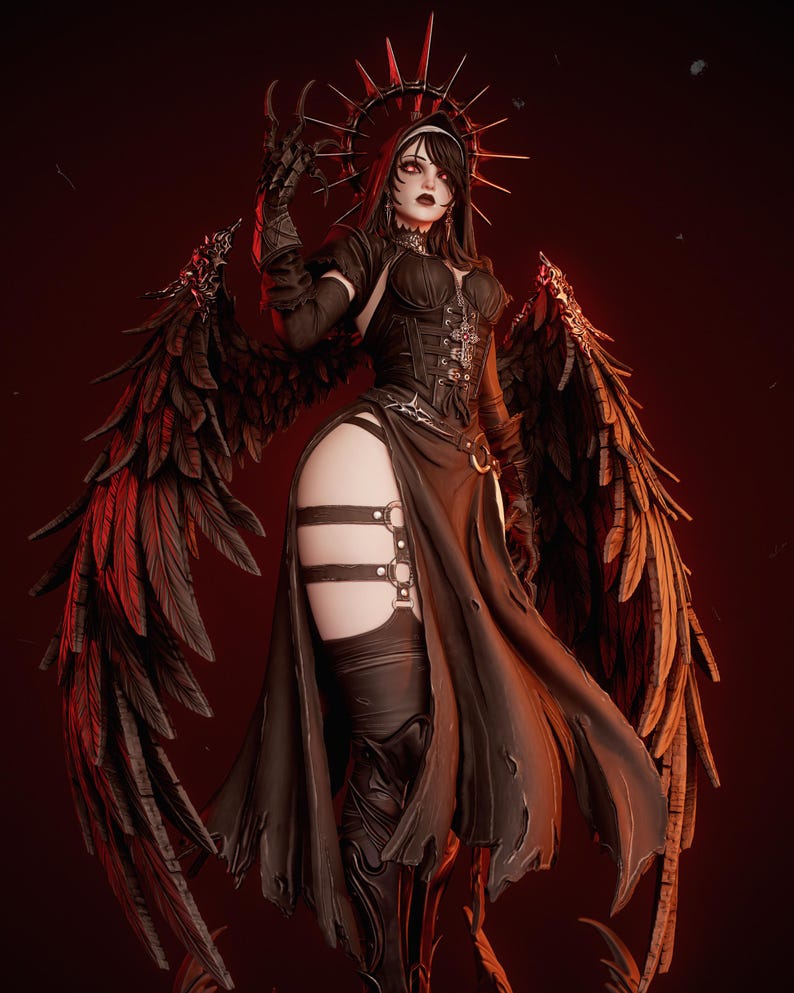 Corrupted Nun Resin Figure – 1/8 1/6 Scale 3D Printed Fan Art Statue | Collector Gift image 1