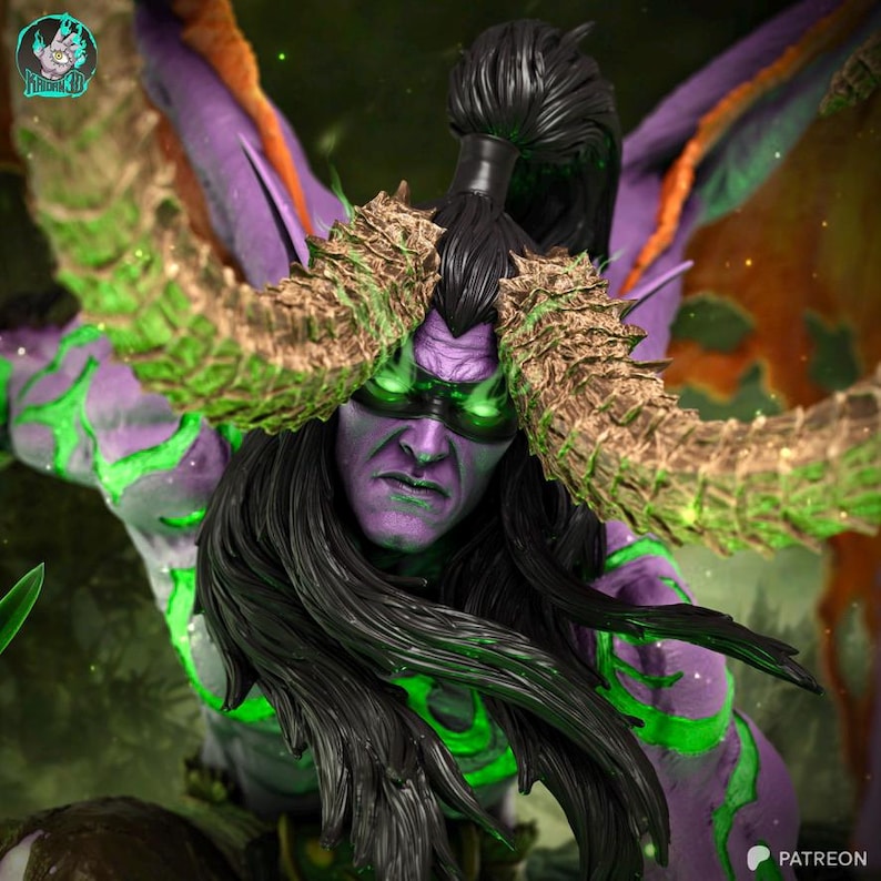 Harsfiguur van Illidan World of Warcraft – schaal 1/8 1/6 3D-geprint fanartstandbeeld | Verzamelaarscadeau afbeelding 5