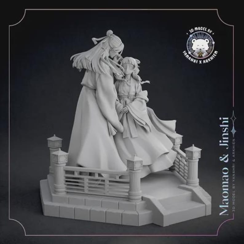 Maomao and Jinshi Diorama — The Apothecary Diaries | 1/8 1/6 Resin Figure | Unpainted or Hand-Painted | Fan Art | Collector Gift image 5