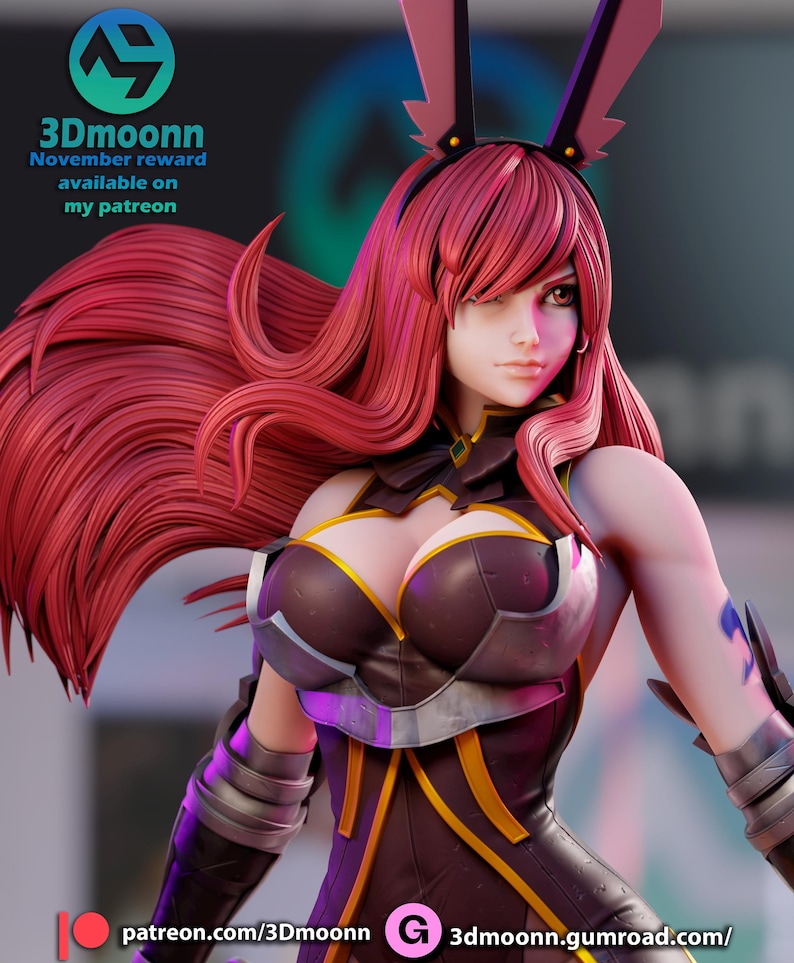 Erza Scarlet Fairy Tail Resin Figure – 1/8 1/6 Scale 3D Printed Fan Art Statue | Collector Gift image 8