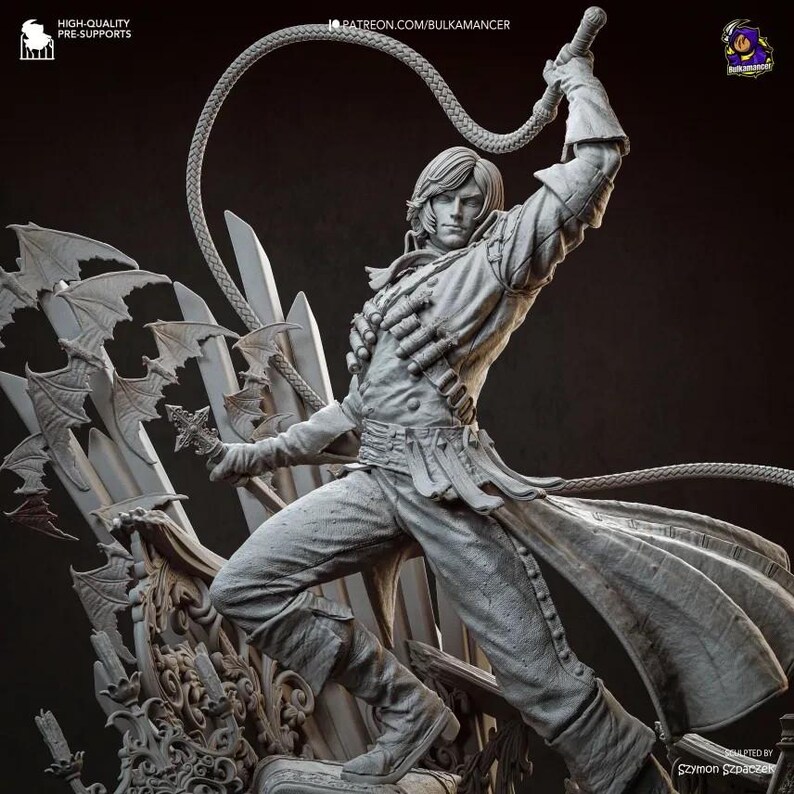 Richter Belmont — Castlevania | 1/8 bis 1/6 Harz Figur | Unbemalt oder Handbemalt | 3D gedruckte Fan Art | Sammler Geschenk Bild 7